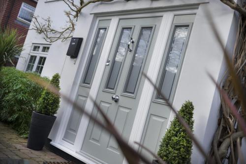 Composite Front Door in Painswick with Victorian Glass